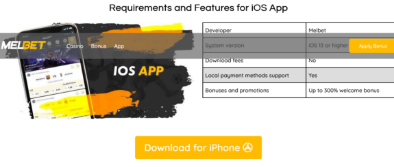 Melbet na iphone